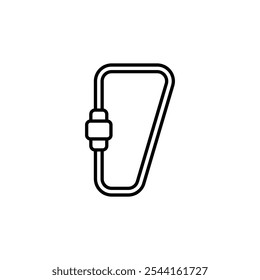 Karabiner dünne Linie, Vektorsymbol.