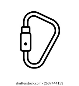 Carabiner Vector for Climbing Equipment and Outdoor Safety. Hiking gear icon, mountaineering accessory for national park explorers