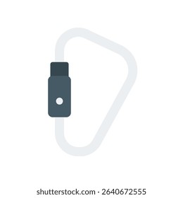 Carabiner Vector for Climbing Equipment and Outdoor Safety. Hiking gear icon, mountaineering accessory for national park explorers