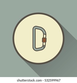 Carabiner vector icon