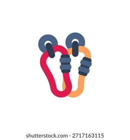 Icono de Vector de mosquetón. Estilo plano del icono de la aventura. uso perfecto para el logotipo, la presentación, el Sitio web, y más. estilo moderno del color del diseño del icono