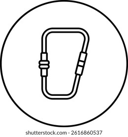 Carabiner vector icon. Can be used for printing, mobile and web applications.