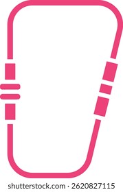 Karabiner, Vektorsymbol. Kann für Druck-, Mobil- und Web-Anwendungen verwendet werden.