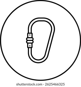 Icono de Vector de mosquetón. Se puede utilizar para aplicaciones de impresión, móviles y de Web.