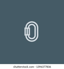 Carabiner vector icon. Carabiner concept stroke symbol design. Thin graphic elements vector illustration, outline pattern for your web site design, logo, UI. EPS 10.