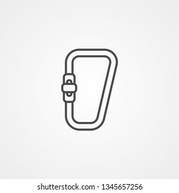 Carabiner vector icon sign symbol