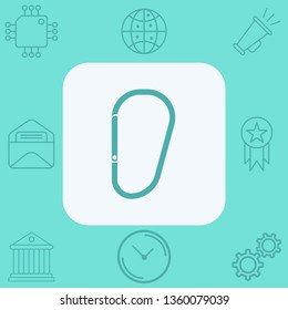 Carabiner vector icon sign symbol