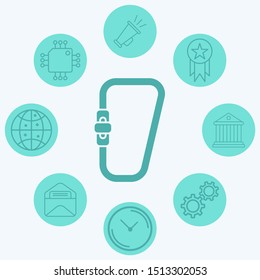 Carabiner vector icon sign symbol