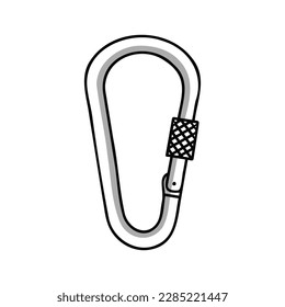 Carabiner. Vector Illustration for printing, backgrounds, covers and packaging. Image can be used for greeting cards, posters, stickers and textile. Isolated on white background.