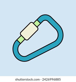 Carabiner vector isolated icon. Camping and Hiking sign. Graph symbol for travel and tourism web site and apps design, logo, app, UI