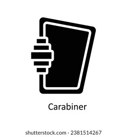 Carabiner  vector Solid Design illustration. Symbol on White background EPS 10 File 