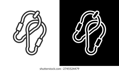 Carabiner White Icon Set Vector