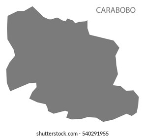 Carabobo Venezuela Map in grey