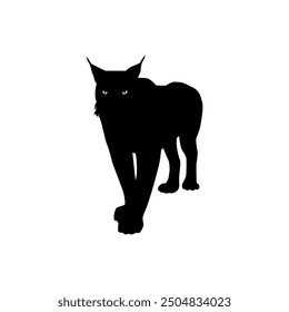 Caracal Cat Silhouette, flat syle, can use for Art Illustration, Logo Gram, Pictogram, Website or Graphic Design Element. Vector Illustration