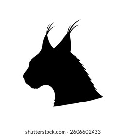 Caracal head silhouette vector flat illustration design.
