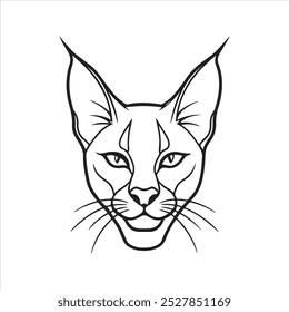 Diseño de Arte vectorial de cabeza de caracal