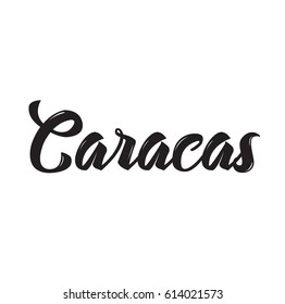 caracas, text design. Vector calligraphy. Typography poster. Usable as background.