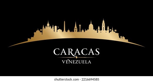 Caracas Venezuela City Skyline Silhouette. Vector Illustratio