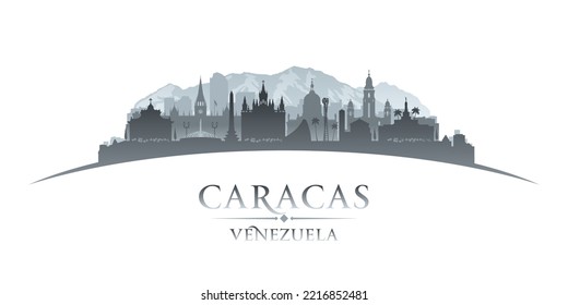 Caracas Venezuela City Skyline Silhouette. Vector Illustration