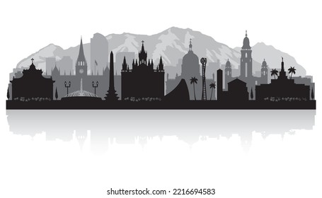 Caracas Venezuela City Skyline Vector Silhouette Illustration