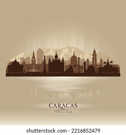 Caracas Venezuela City Skyline Vector Silhouette Illustration