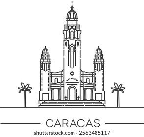 Caracas, Venezuela. National Pantheon. Vector illustration