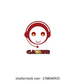 caracter gamer logo, stick vector illustration of color design