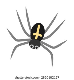 Caracunt spider. Hand drawn vector flat. Arthropod. Insect, hexapod. Animal. Pest. Dangerous spinner, caterpillar. Color illustration.