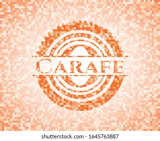 Carafe abstract orange mosaic emblem