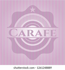 Carafe badge with pink background