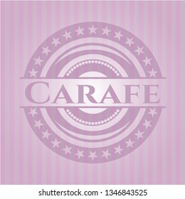 Carafe badge with pink background