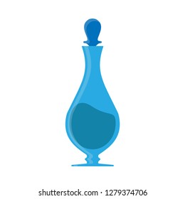 Carafe blue beverage icon vector. Decanter bar glass container soda closeup. Drink jug water kitchen illustration