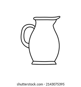 Carafe. Esbozo de cocina. Utensil de cocina vectorial de línea de perro. Ilustración dibujada a mano. Icono de contorno en blanco y negro
