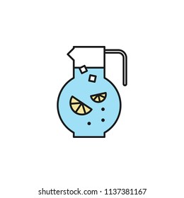carafe of lemonade colored outline icon. Element of food icon for mobile concept and web apps. Thin line carafe of lemonade icon can be used for web and mobile on white background