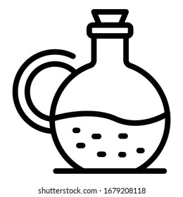 Karaffe mit flüssigem Symbol. Umrisskaraffe mit Symbol für flüssige Vektorillustration für Webdesign einzeln auf weißem Hintergrund