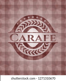 Carafe red geometric badge. Seamless.