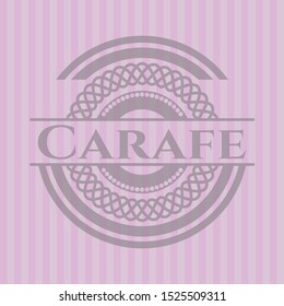 Carafe retro pink emblem. Vector Illustration. Detailed.