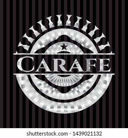 Carafe silver badge. Vector Illustration. Mosaic.