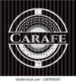 Carafe silver shiny emblem]. Vector Illustration. Mosaic.