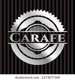Carafe silvery shiny badge. Vector Illustration. Mosaic. 
