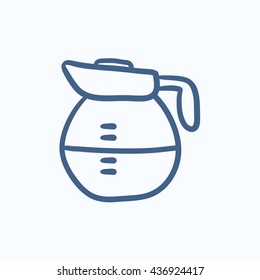 Icono de esbozo vectorial Carafe aislado en el fondo. Icono dibujado a mano de Carafe. Icono de esbozo de carafe para infografía, sitio web o aplicación.
