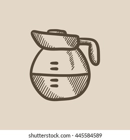 Icono de esbozo vectorial Carafe aislado en el fondo. Icono dibujado a mano de Carafe. Icono de esbozo de carafe para infografía, sitio web o aplicación.