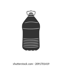 Carafe Water Icon Silhouette Illustration. Plastic Container Bottle Vector Graphic Pictogram Symbol Clip Art. Doodle Sketch Black Sign.