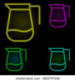 carafe for water neon color set icon. Simple thin line, outline vector of kitchen icons for ui and ux, website or mobile application