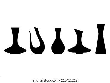 carafes silhouettes on a white background