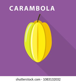 Carambola icon. Flat illustration of carambola vector icon for web design