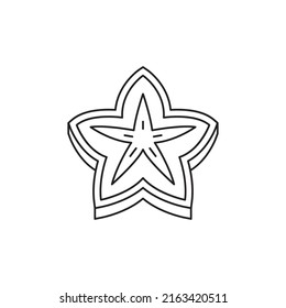 Carambola icon in line style icon, isolated on white background