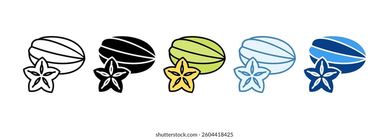 Carambola Icon Set Multiple Style Collection