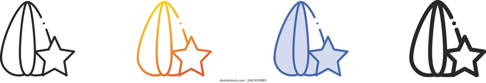 carambola icon.Thin Linear, Gradient, Blue Stroke and bold Style Design Isolated On White Background
