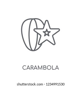 Carambola linear icon. Modern outline Carambola logo concept on white background from Fruits and vegetables collection. Suitable for use on web apps, mobile apps and print media.